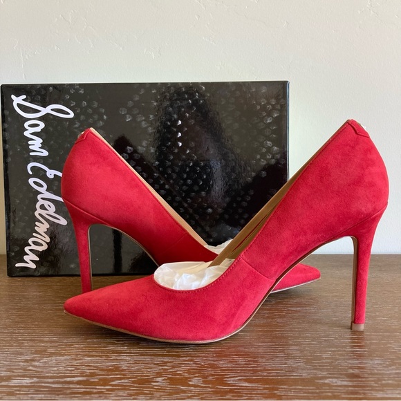 Sam Edelman Red Suede Heels - Picture 1 of 5